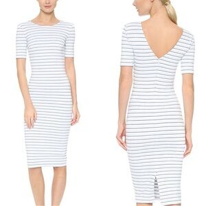 Veronica Beard Verita V Back Pencil Dress stripes sz 10